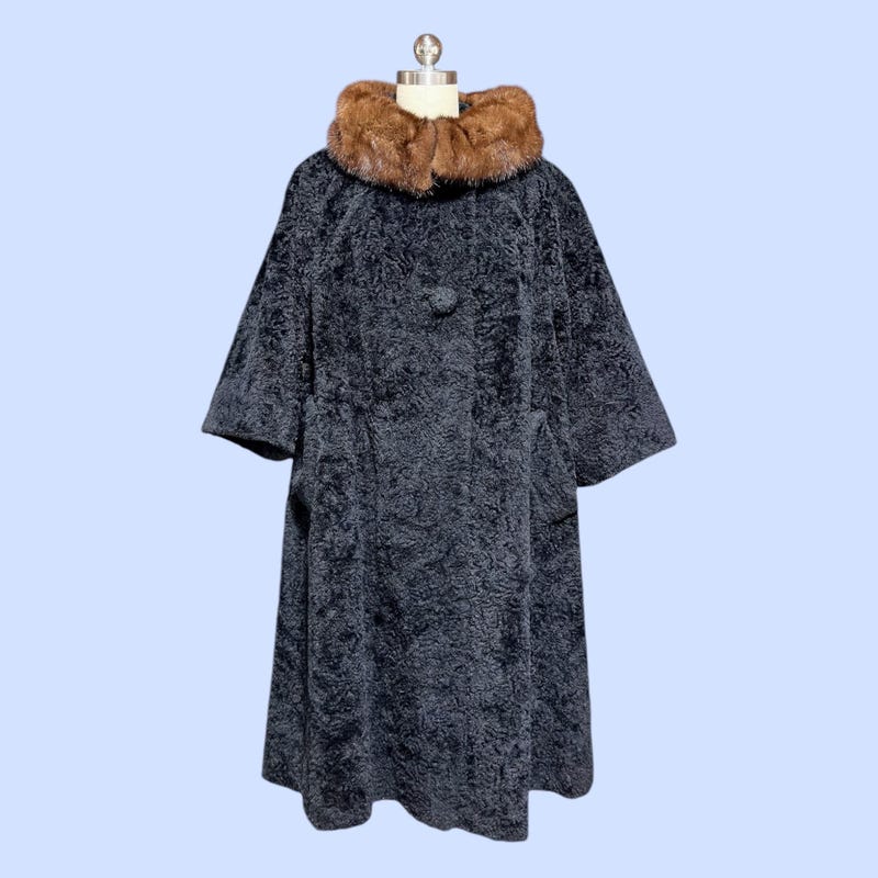 1950s Purple Pleated Swing Coat by Lilli Ann | S/M/L