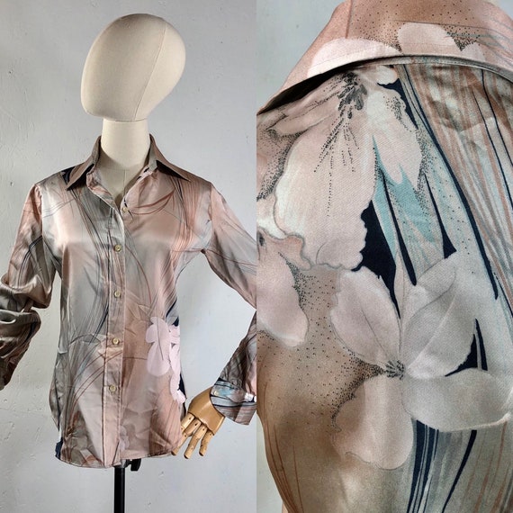 disco shirt / vintage 70s Shirt / STUART LANG 1970