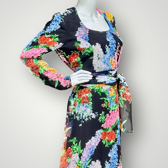 vintage evening dress, Razook’s poly chiffon bold… - image 7