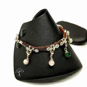 Silver Plated Leather Purity Charm Bracelet, with Detachable Charms. Personalized Initial Charm Optional image 7