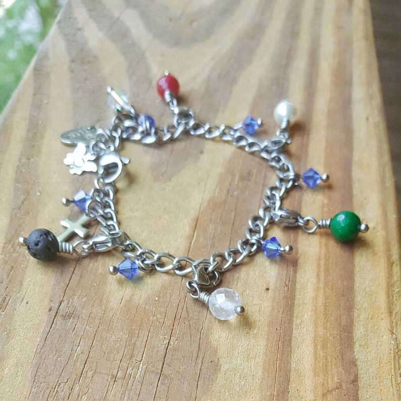 Stainless Steel Purity Charm Bracelet With Detachable Charms. - Etsy