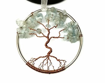 March Birthstone Dancing Tree of Life, Home Decoration, 3 Inch Suncatcher
