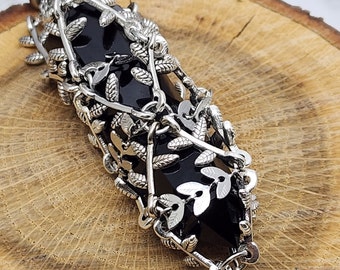 Silver Branches Crystal Holder with a 2-inch Obsidian Wand