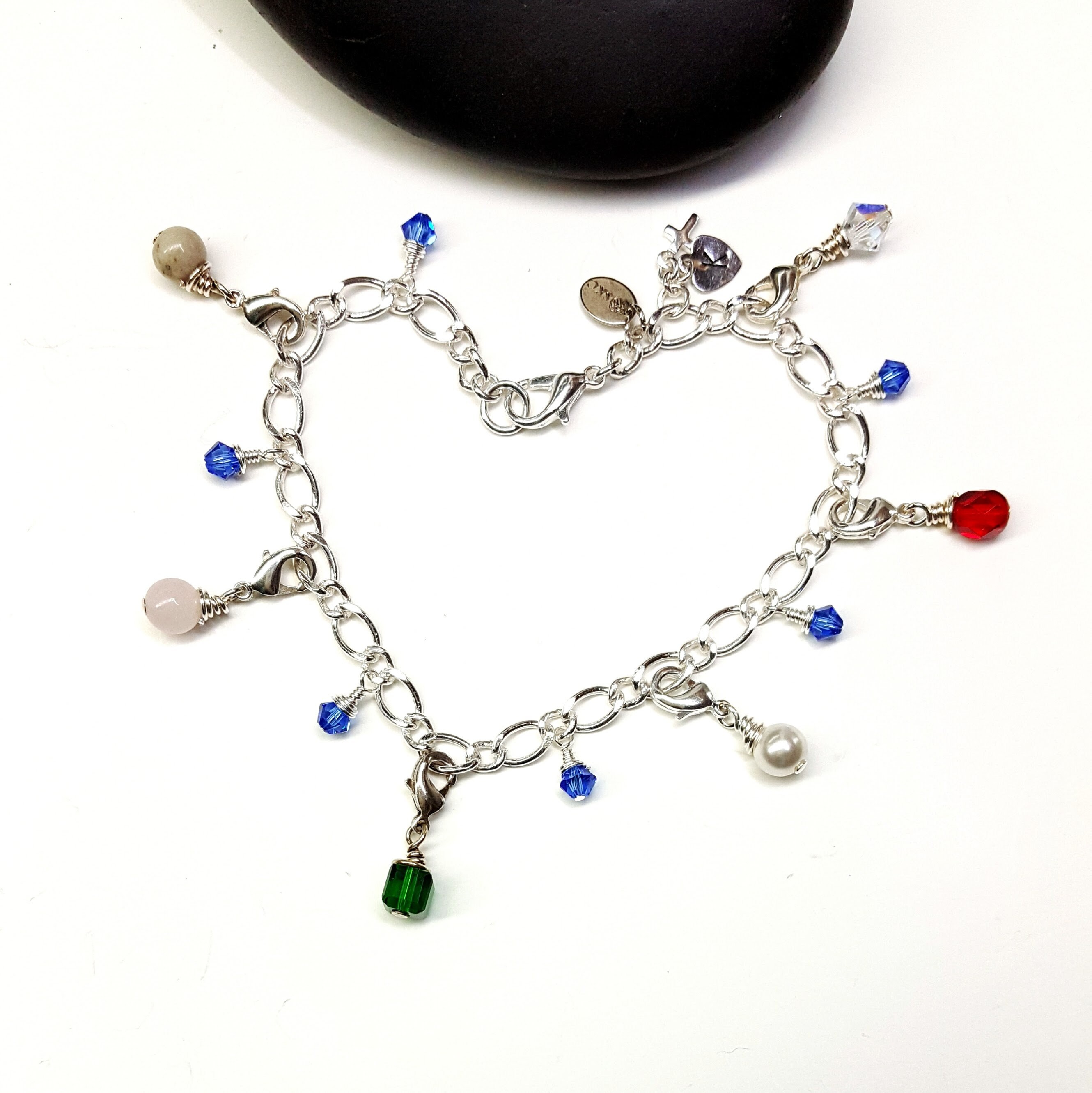 Silver Plated Purity Charm Bracelet With Detachablecharms