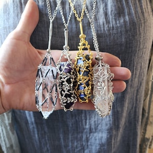 Crystal Holders 4 different styles 24&quot; long chain