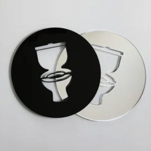 Modern toiletbord – acryl badkamersymbool muurbord – bord toiletdeur voor kantoor, café, salon of thuis – minimalistisch toiletbord