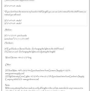 Seed Starting Stand Plans Printed Version image 8