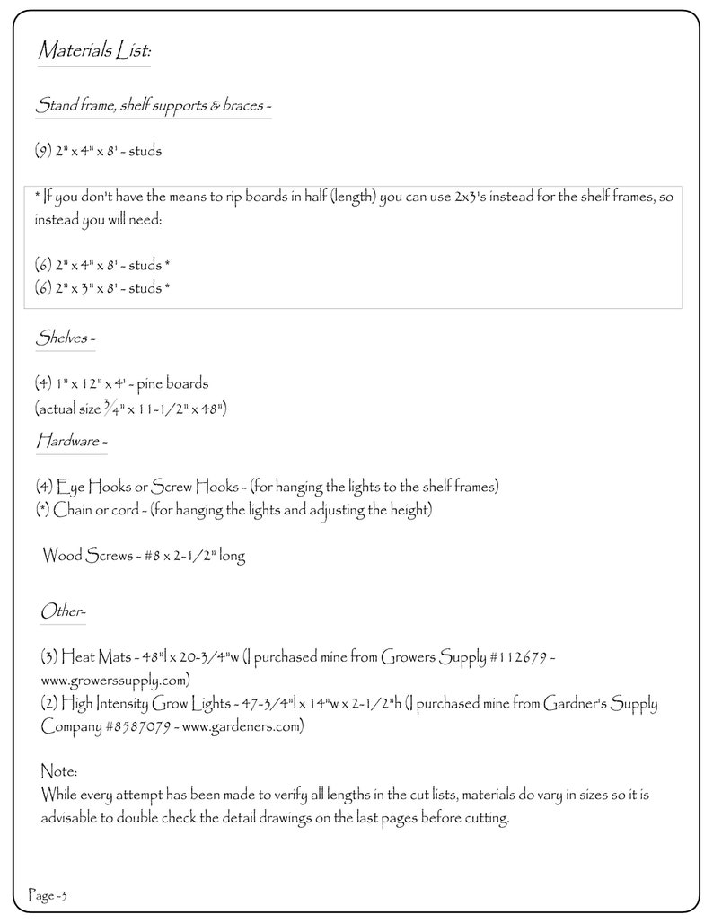 Seed Starting Stand Plans Printed Version image 8