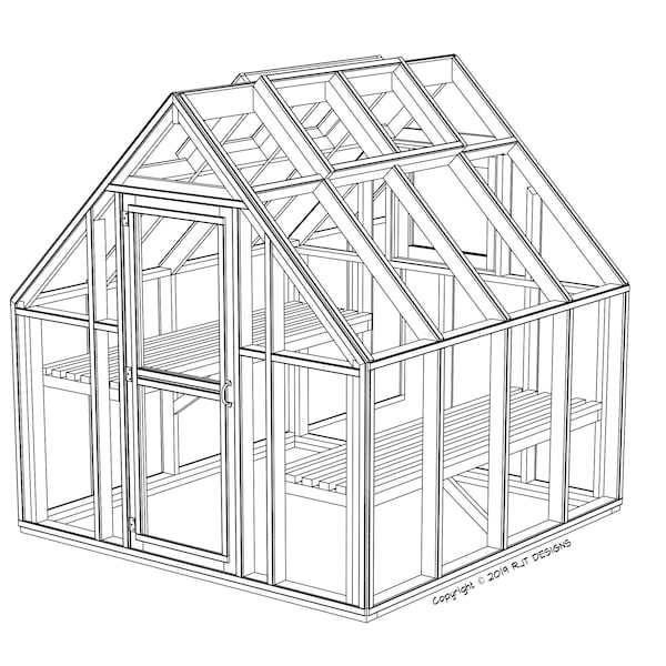 Greenhouse Plans 8x10 Etsy