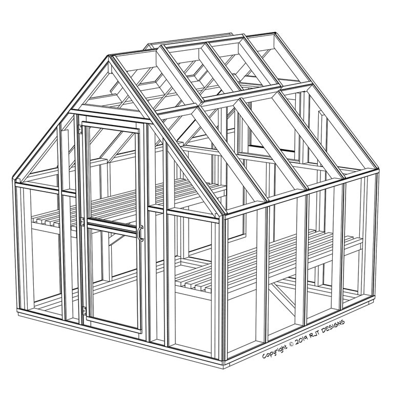 8' x 8' Greenhouse Plans Printed Version image 1