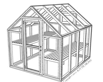 6'-10" x 8'-0" (82" wide x 96" long) Greenhouse Plans - PDF Version