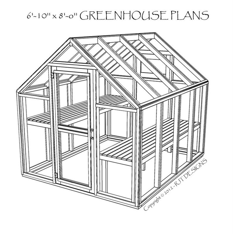 6'10 x 8'0 82 wide x 96 long Greenhouse Plans PDF Version image 1