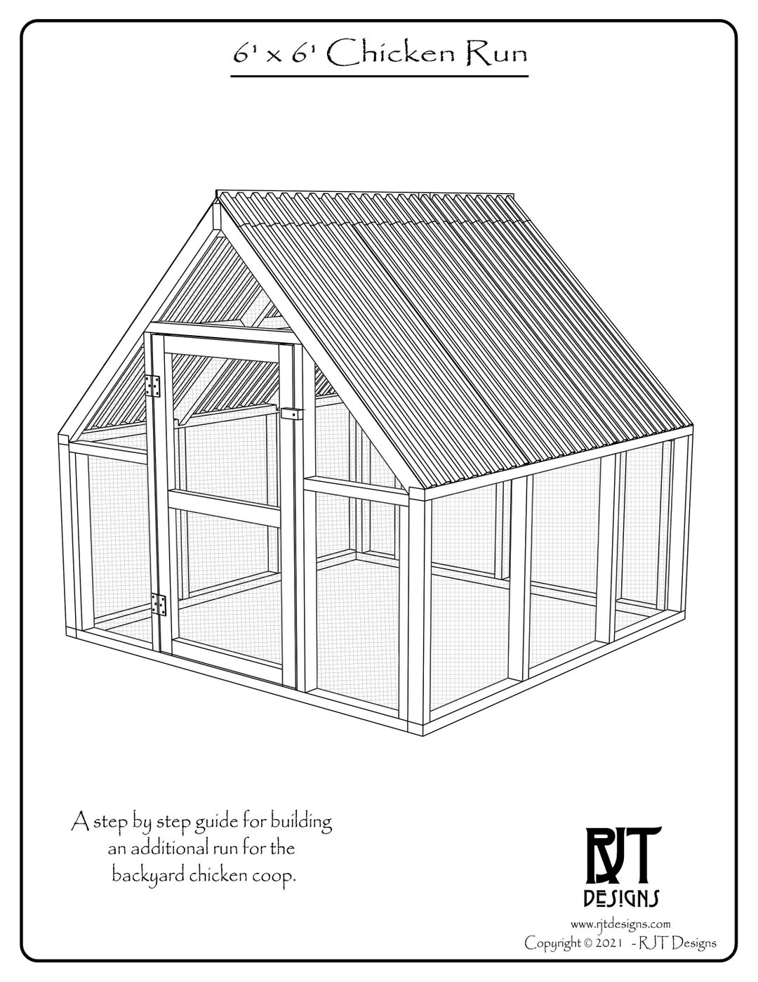 6' X 6' Chicken Run Plans PDF Version Etsy