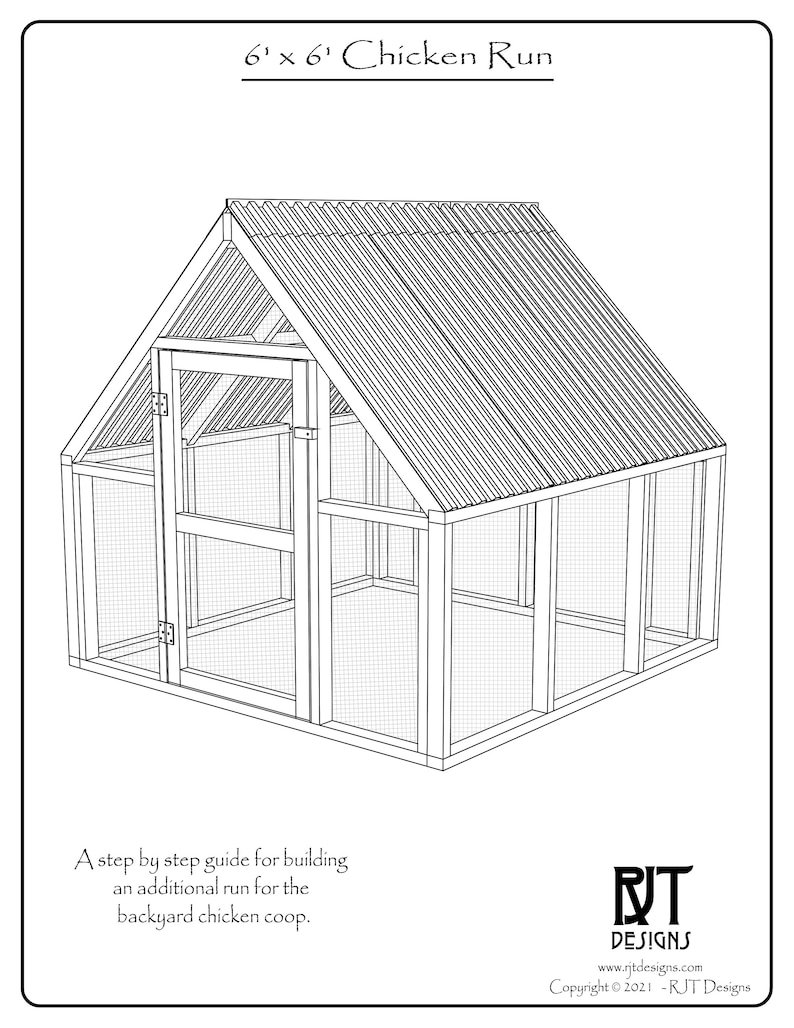 4' X 6' Backyard Chicken Coop Plans Printed Version Etsy