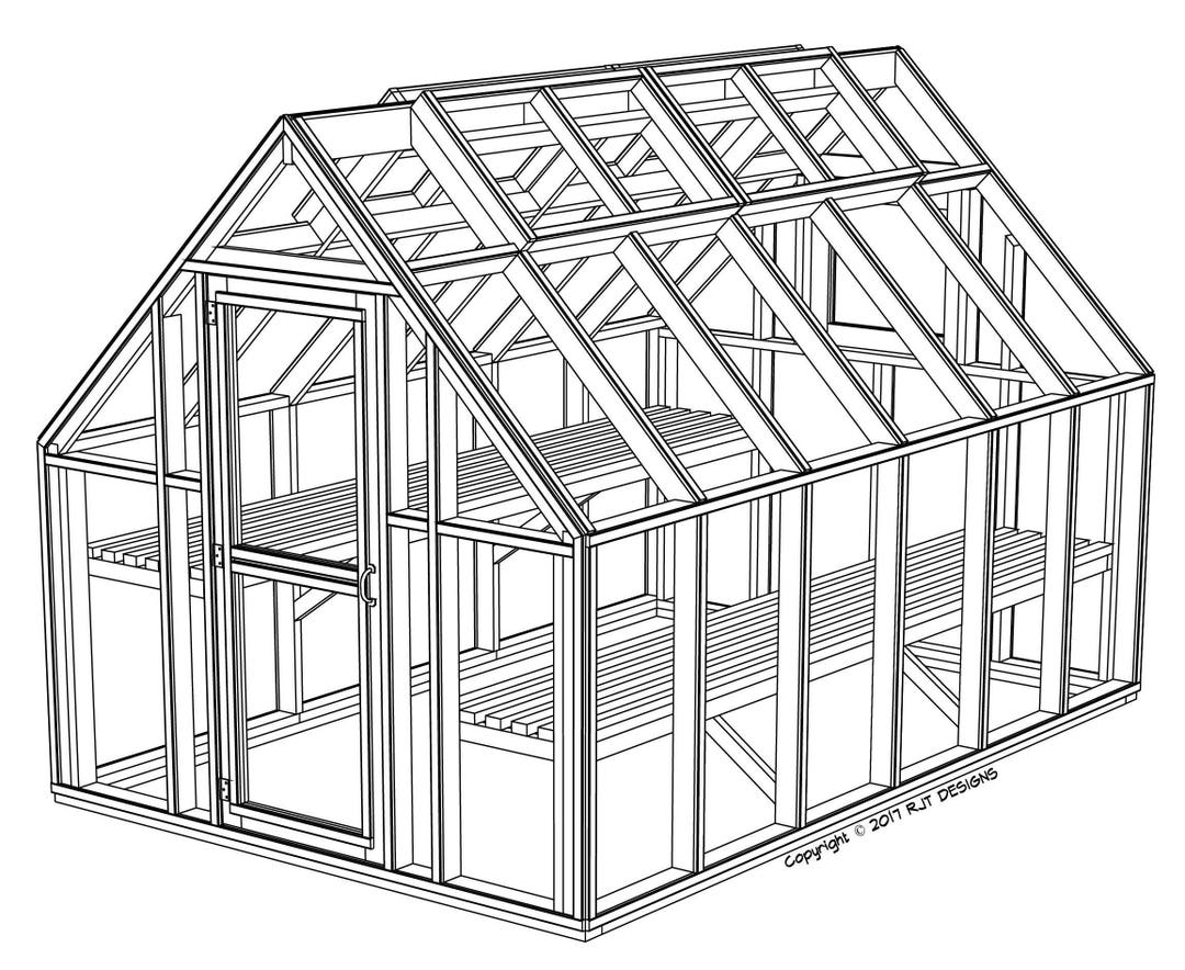 8' X 12' Greenhouse Plans PDF Version