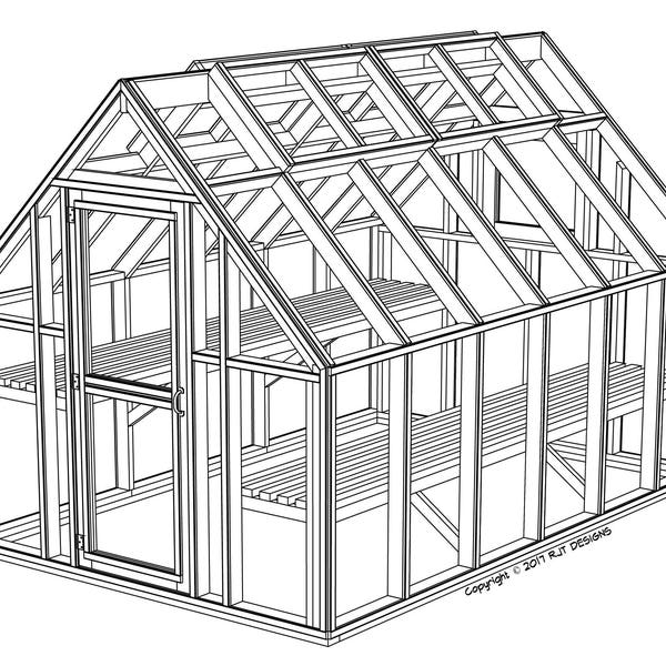 Greenhouse Plans 8x10 Etsy