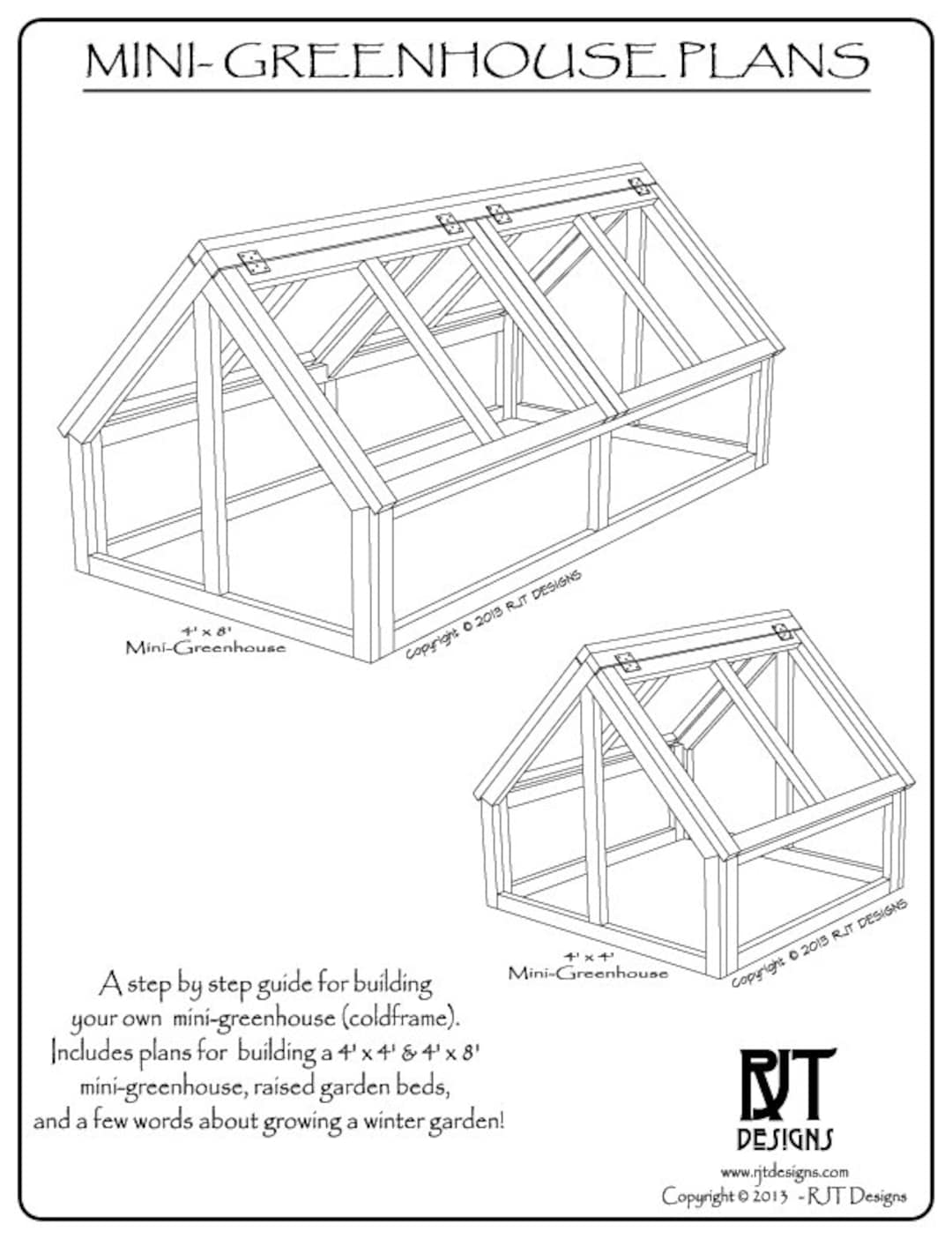 Mini- Greenhouse Plans - PDF Version - Etsy