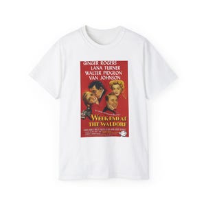 Ginger Rogers & Lana Turner Film 'Weekend at the Waldorf'-T-shirt, katoenen uniseks T-shirt