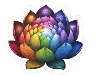 Chakra Lotus Vinyl Decal: Sacred Symbol Sticker, Yoga Decor