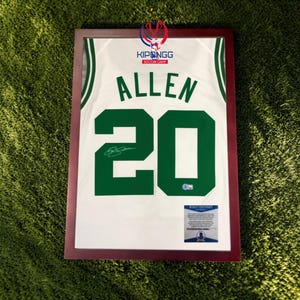 Allen #20 Boston Celtics Jersey signiert - Mit / Ohne Rahmen - Beckett Sticker, QR-Code, COA - Neu eingetroffen (siehe Beschreibung)