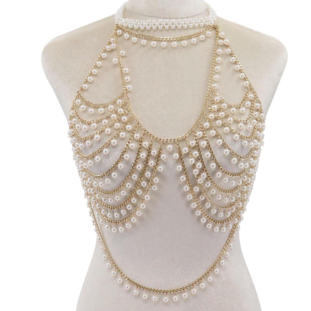Pearl Body Chain Harness - Etsy