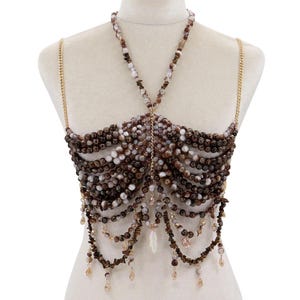 Rhinestone Beaded Body Chain Bra: Rave Festival Mermaid Costume Jewelry