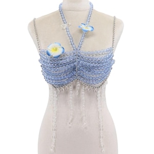 Rhinestone Beaded Body Chain Bra: Rave Festival Mermaid Costume Jewelry