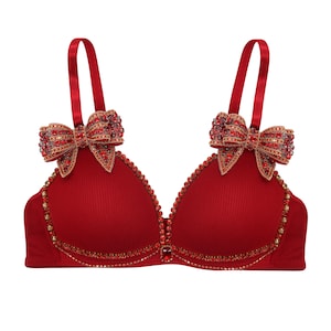 Bralette avec nœud et strass : déguisement de carnaval