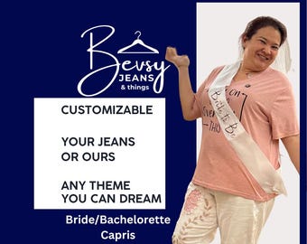 Custom Bride White Jeans - Wedding colors - Any Theme You can Dream Made-to-Order Denim Upcycled Jeans, Skirts, Jackets, Capris, Shorts