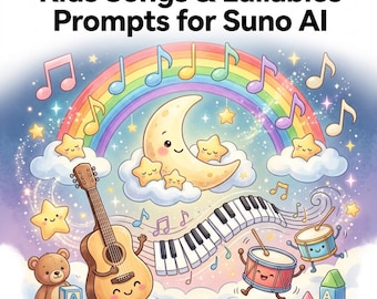 Kids Songs & Lullabies Prompts for Suno AI – 80 Educational Playtime Bedtime Music Prompts