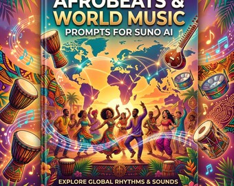 Afrobeats & World Music Prompts for Suno AI – 120 Reggae K-Pop Bollywood Caribbean Prompts