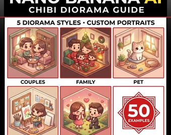 How to Create Chibi Diorama Portraits with Nano Banana AI – Guide with 50 Examples for Etsy Sellers