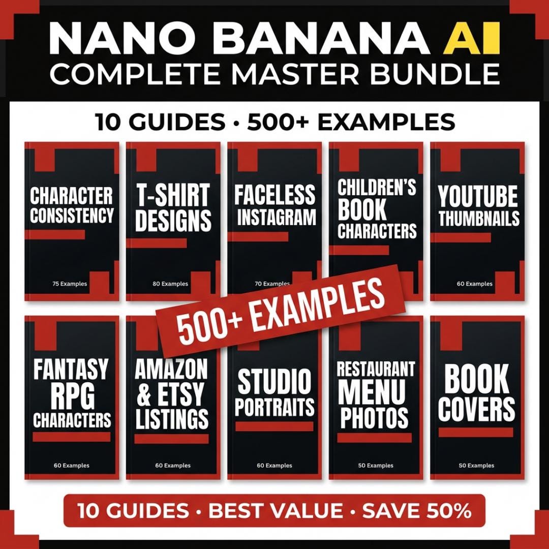 Nano Banana AI Master Bundle - 10 Complete Guides With 500+ Examples ...