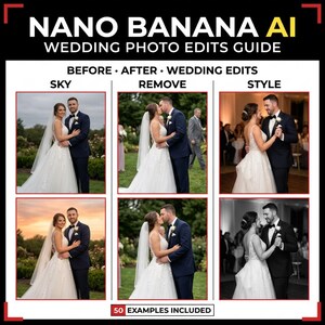 How to Create Wedding Photo Edits with Nano Banana AI – Guide with 50 Examples for Couples & Photographers