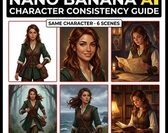 How to Create a Consistent AI Character with Nano Banana AI – Guide with 75 Examples for Authors & Comic Creators