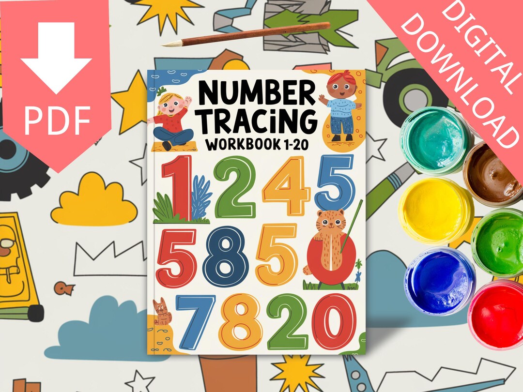 Number Tracing Workbook 1-20 – Printable Preschool Math Practice Sheets ...