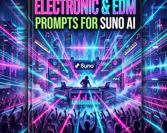 Electronic & EDM Prompts for Suno AI – 150 House Techno Trance Dubstep Prompts 50 Genres