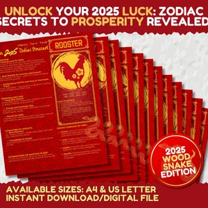 Pronóstico y guía del zodíaco / Lectura personal del zodíaco / Cartas del tarot del zodíaco / Idea de regalo perfecta / Descarga instantánea / Año Nuevo Chino 2025 / Año Nuevo Lunar