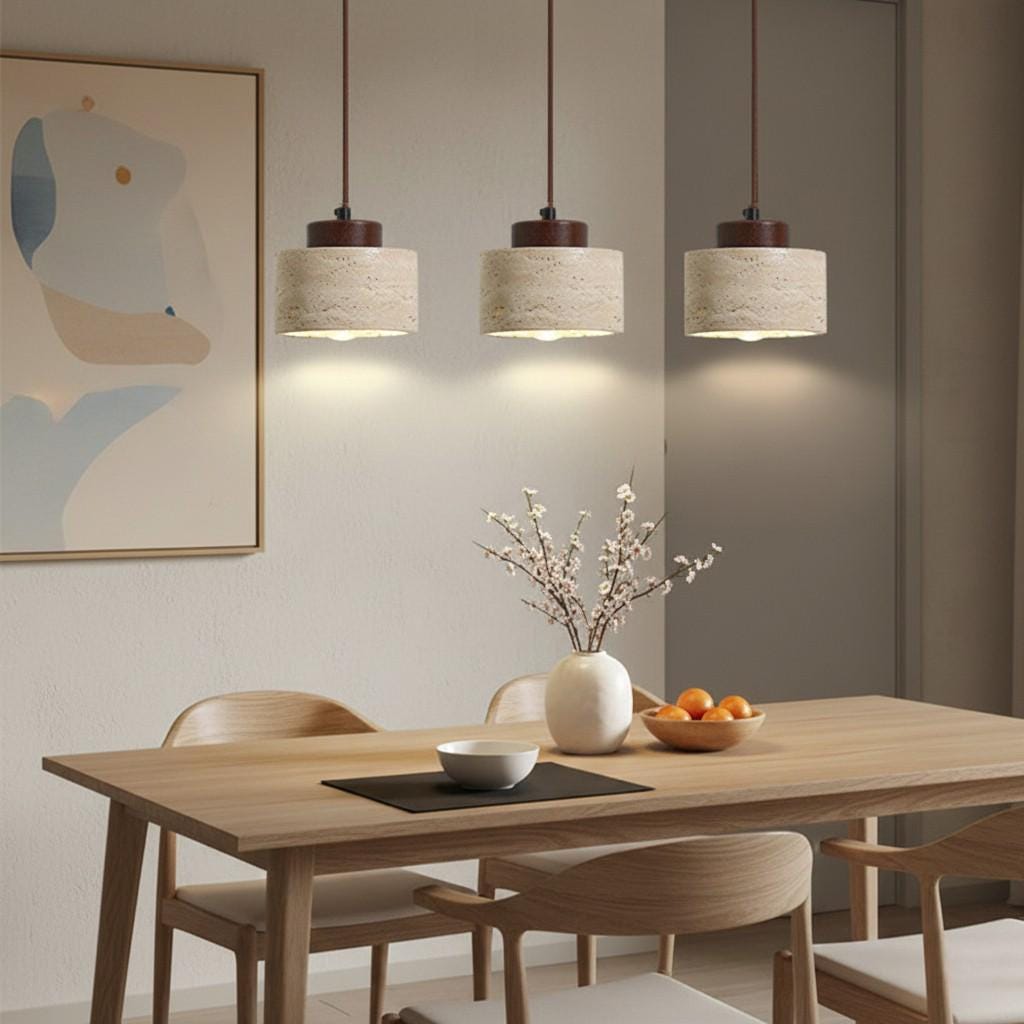 Wabi Sabi Travertine Pendant Light Japanese Modern Cave Stone ...