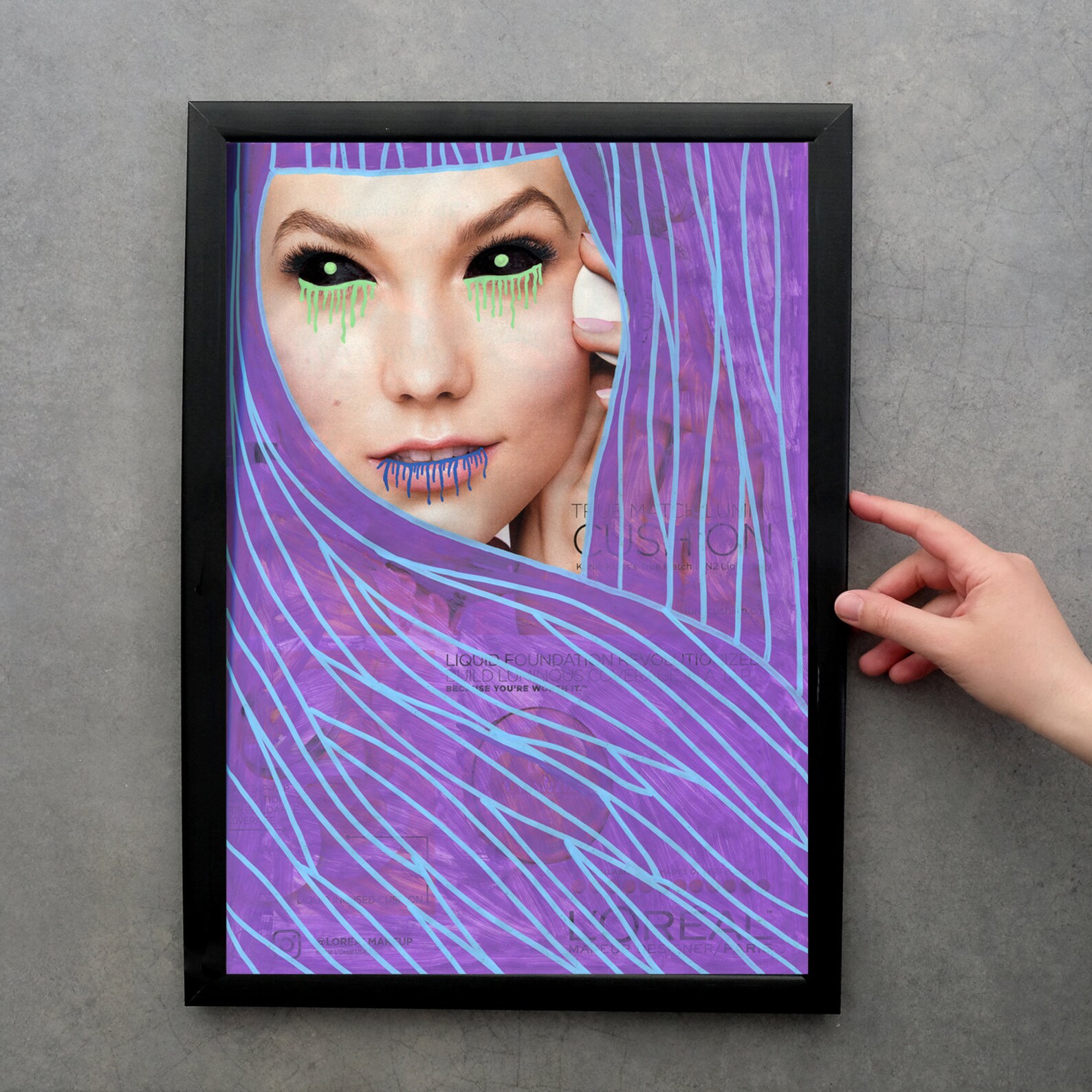 Purple Wall Art Original Fine Art Print of Altered Female Etsy