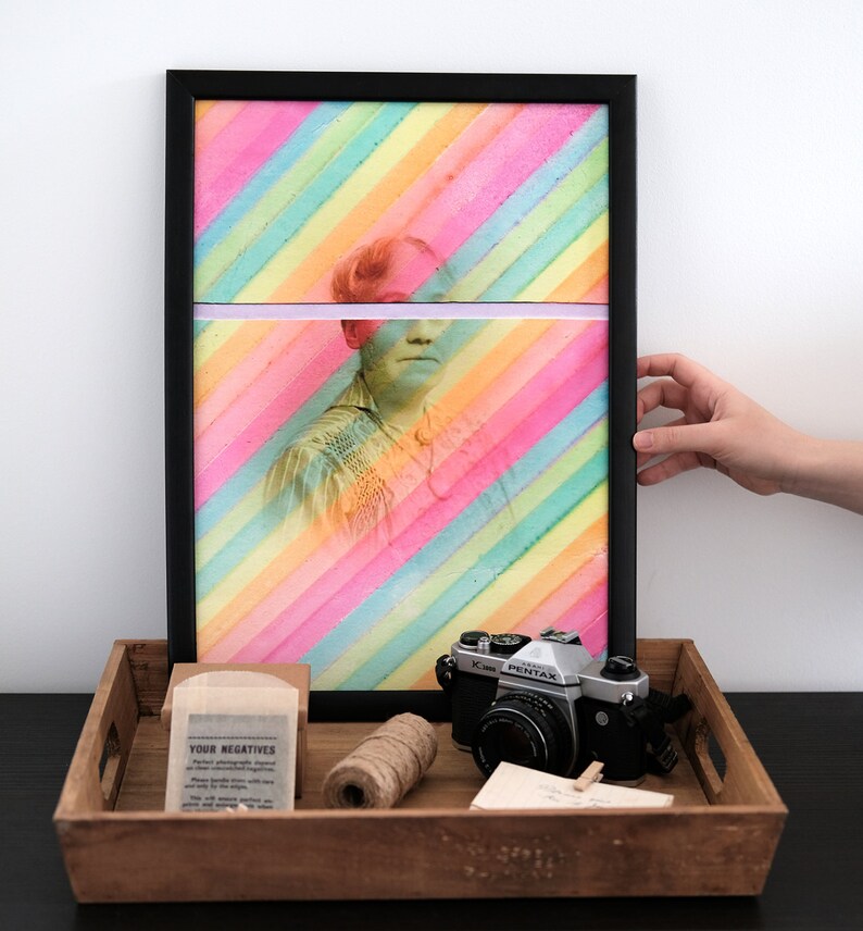 Bright Art Rainbow Collage Giclee  Fine Art Print On Thick Matte German Etching Paper Surreal And Dada Print Artwork On Hahnemuuhle Paper