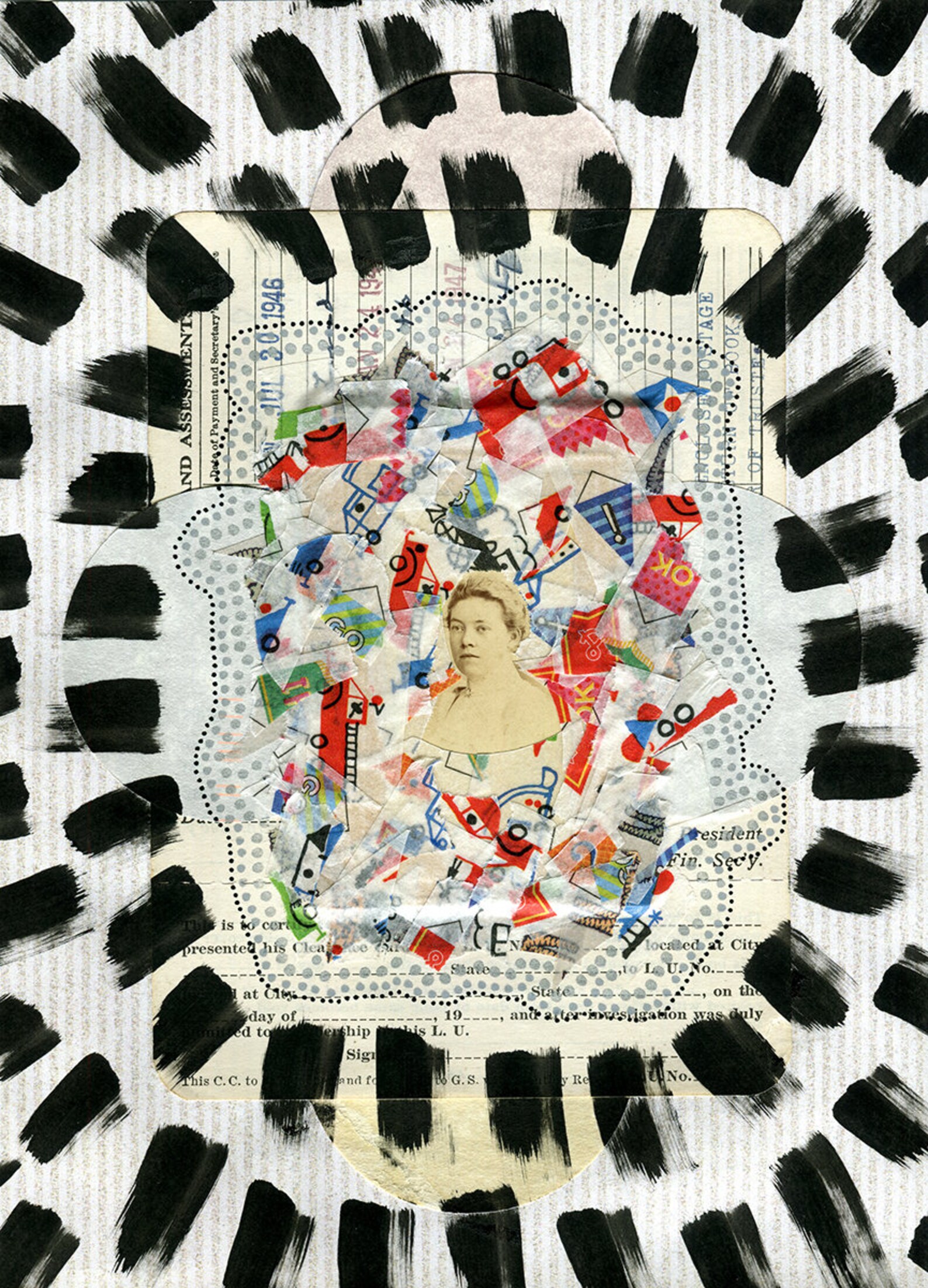 Black and White Contemporary Photo Art Collage Vintage Mixed Etsy