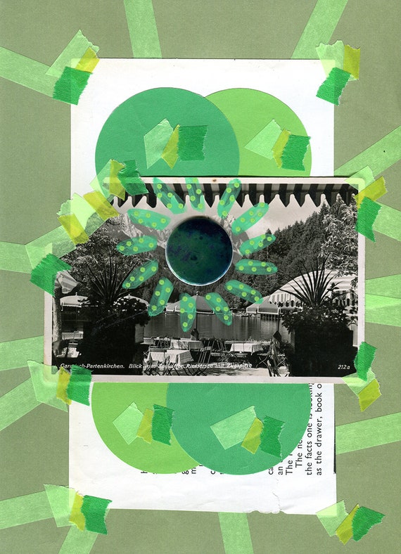 Grune Collage Landschaft Kunst Retro Vintage Fotografie Etsy