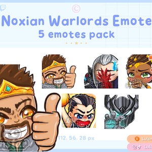 NOXIAN Warlords Pack – 5 Emotes pack | Inspired by League of Legends | Twitch, Discord, Stream, Youtube, Gaming, Chibi Emote