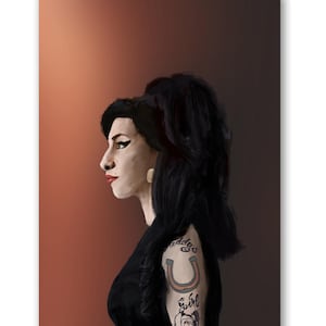 Amy Winehouse Oil Paint Style Art Print – Soulful Pop Icon Wall Art