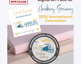 Pakiet artystyczny Hamburg Niemcy 2026 JW Convention – naklejki i pliki PNG (do pobrania cyfrowego)
