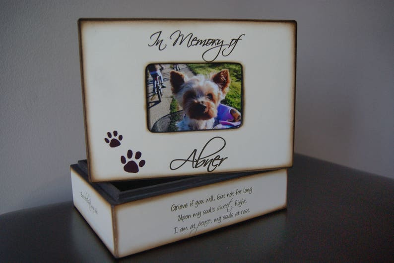 Personalized Pet Memorial Box with Paw Prints Dog Keepsake Etsy