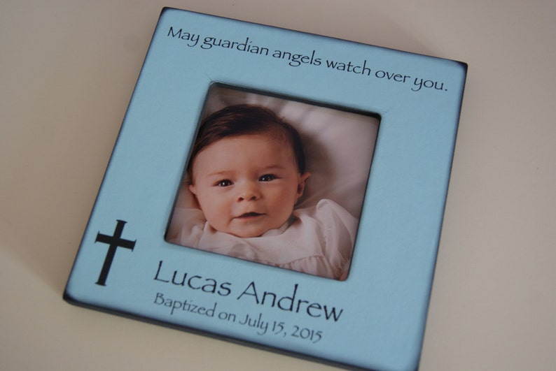 Personalized Baptism Frame For Baby Boy Gift for Godson Etsy