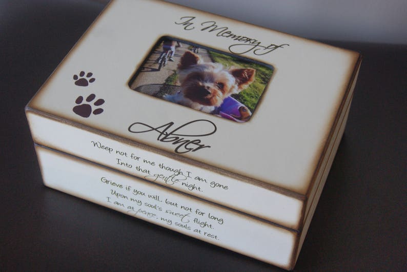 Personalized Pet Memorial Box with Paw Prints Dog Keepsake Etsy