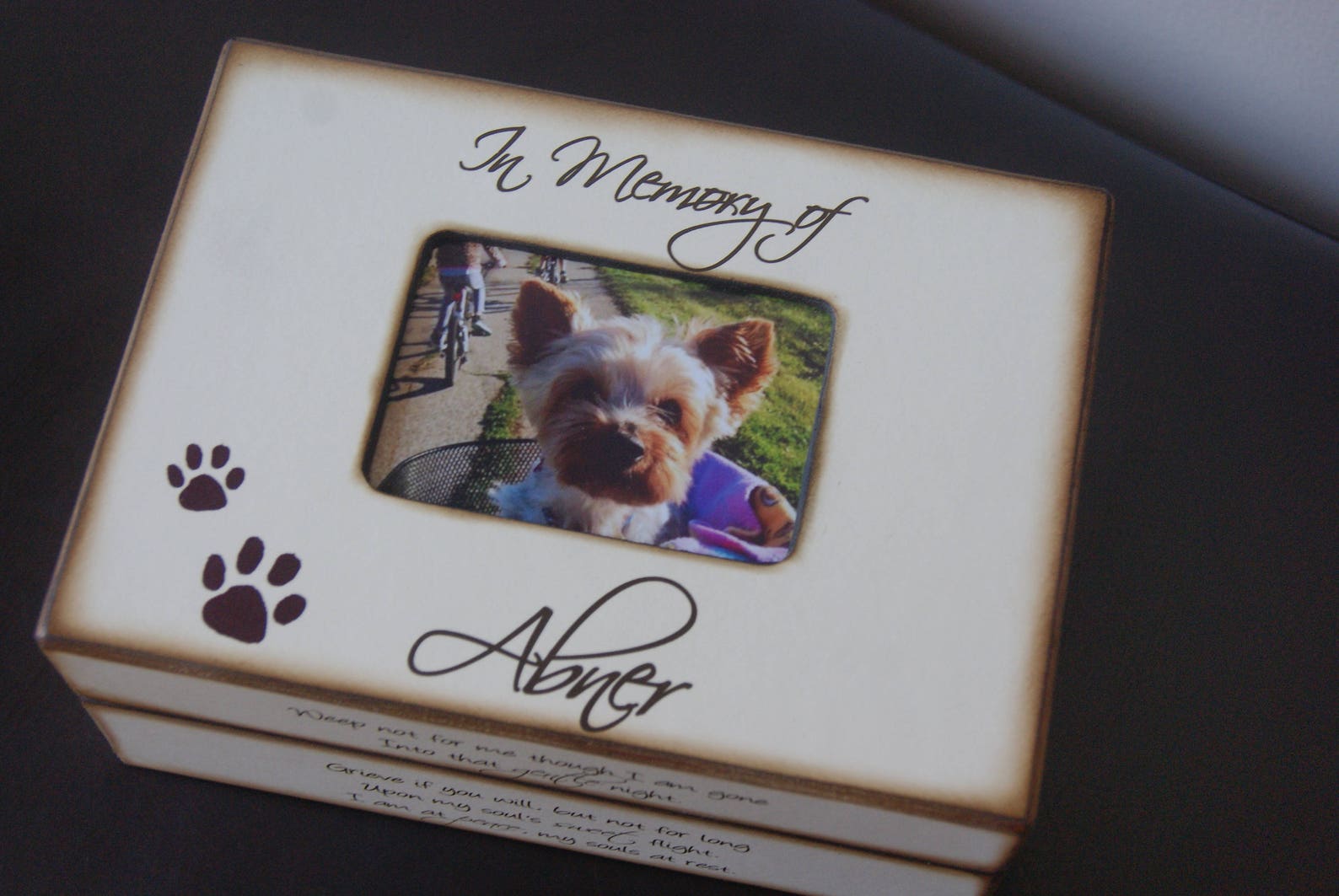 Personalized Pet Memorial Box with Paw Prints Dog Keepsake Etsy